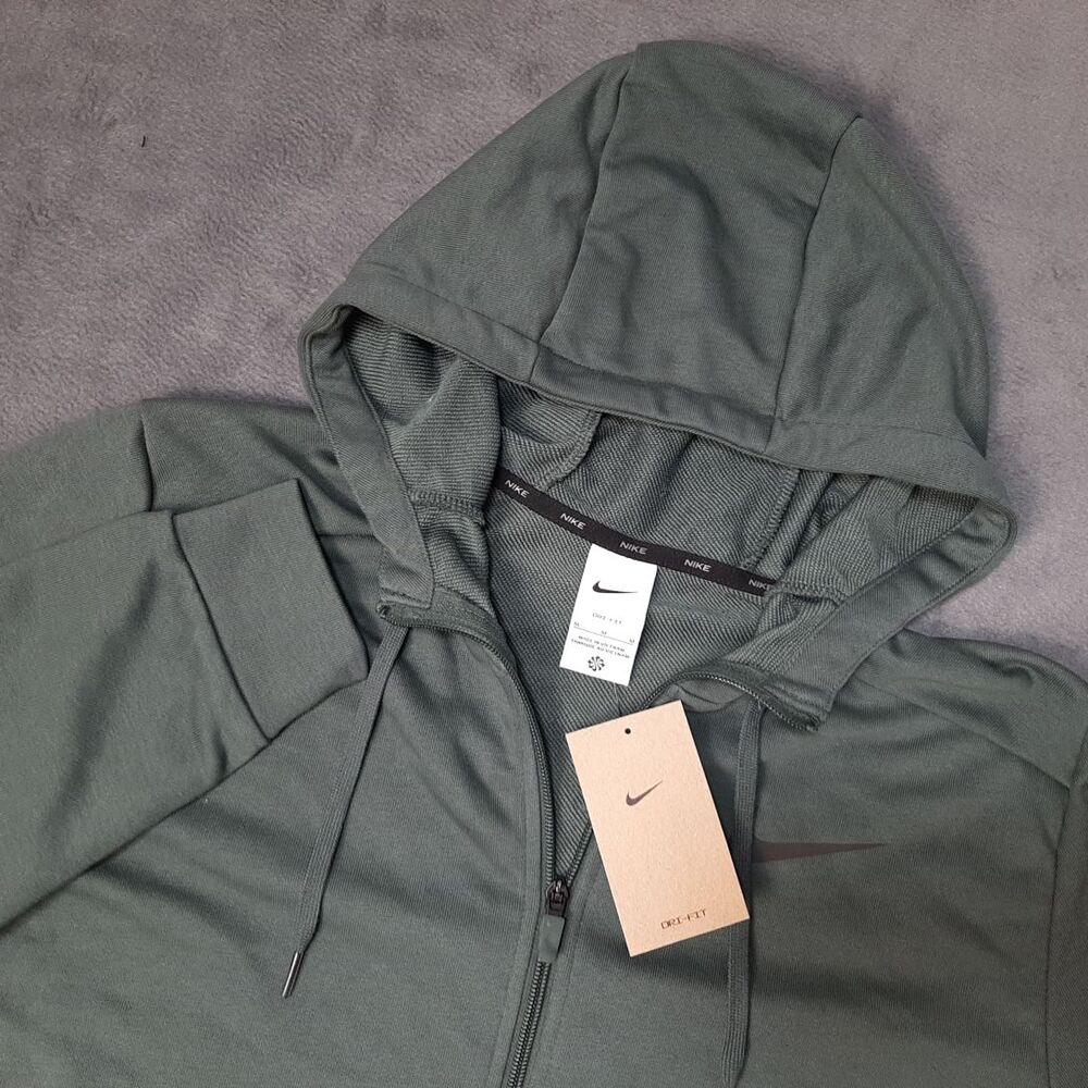 NEW Nike Jacket Mens Medium Green Pine Dri-Fit Zip Training Hoodie CZ6376-338